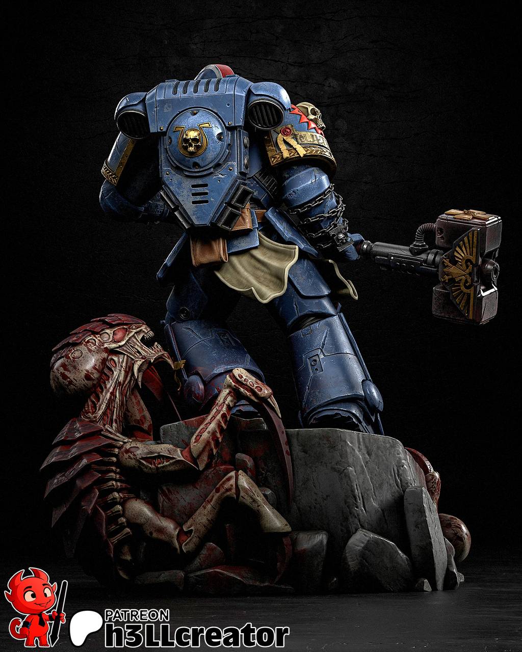 P站图纸印象馆 H3LL 战锤40K 星际战士 泰图斯 H3LL 战锤40K 星际战士 泰图斯