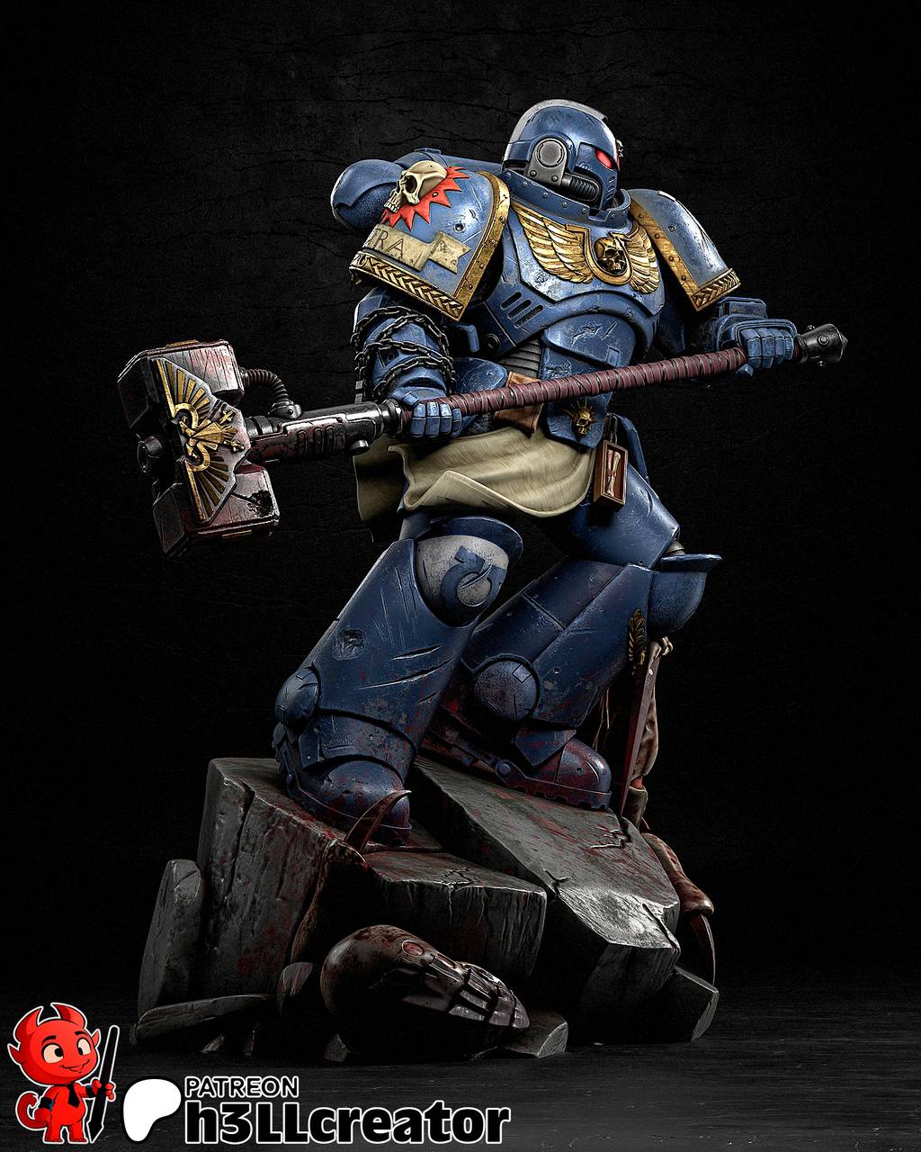 P站图纸印象馆 H3LL 战锤40K 星际战士 泰图斯 H3LL 战锤40K 星际战士 泰图斯