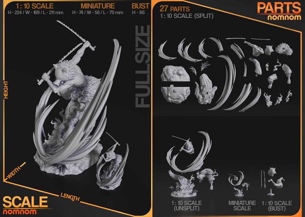 P站图纸印象馆 NomNom 鬼灭之刃 嘴平伊之助 NomNom 鬼灭之刃 嘴平伊之助
