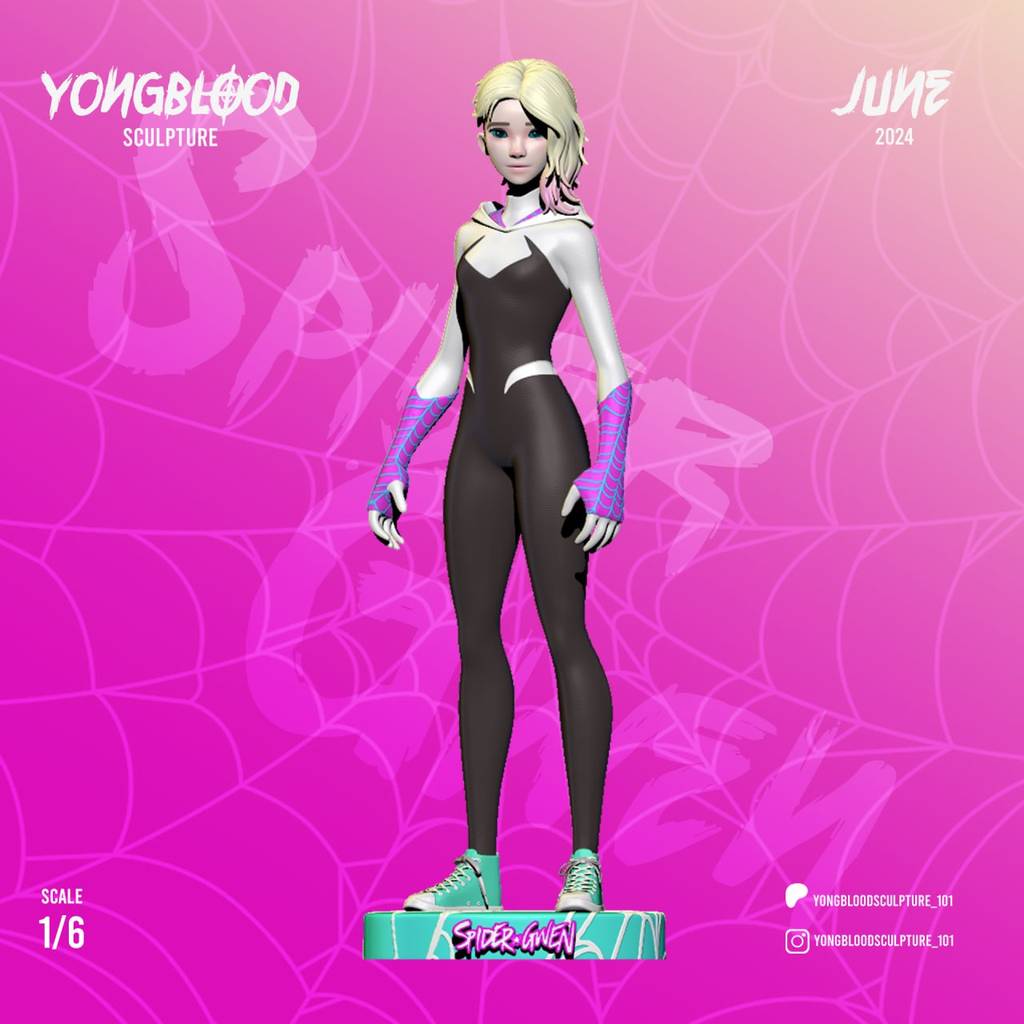 P站图纸印象馆 Yongblood Sculpture 漫威 蜘蛛格温 Yongblood Sculpture 漫威 蜘蛛格温