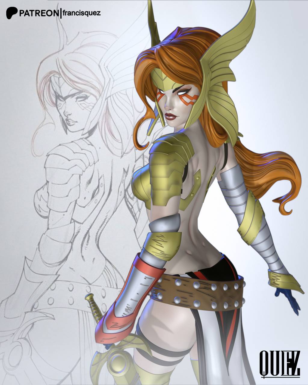 P站图纸印象馆 Francis Quez 漫威 安吉拉 Francis Quez 漫威 安吉拉