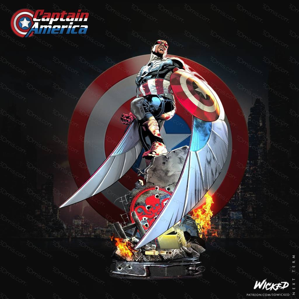 P站图纸印象馆 3DWicked 漫威 猎鹰 山姆·威尔逊 3DWicked 漫威 猎鹰 山姆·威尔逊