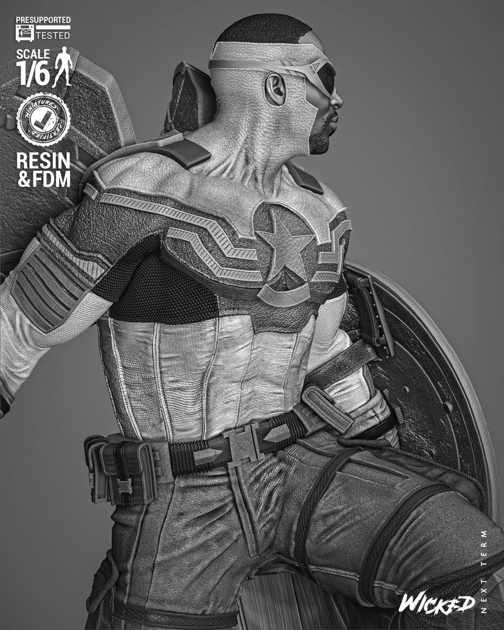 P站图纸印象馆 3DWicked 漫威 猎鹰 山姆·威尔逊 3DWicked 漫威 猎鹰 山姆·威尔逊