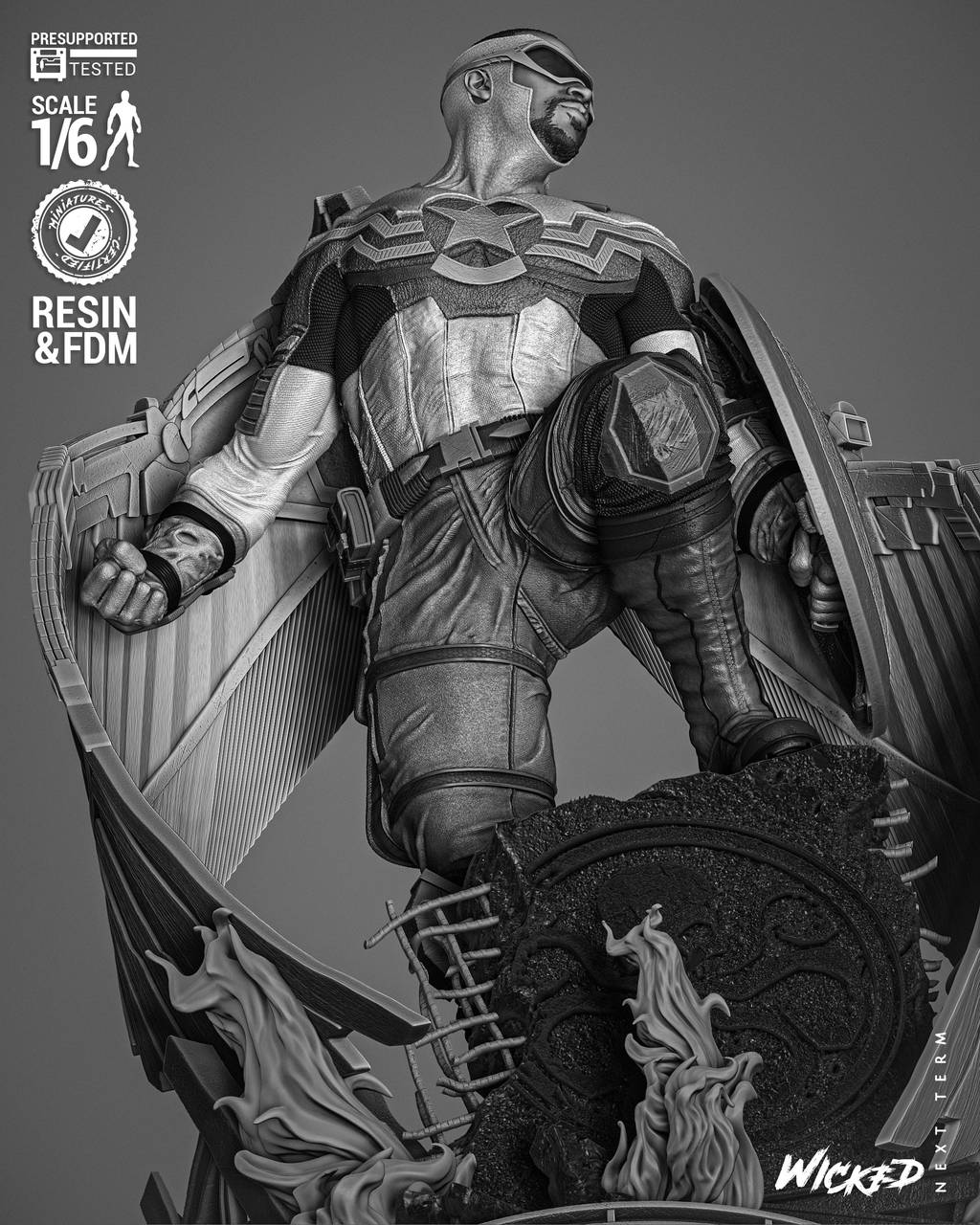 P站图纸印象馆 3DWicked 漫威 猎鹰 山姆·威尔逊 3DWicked 漫威 猎鹰 山姆·威尔逊