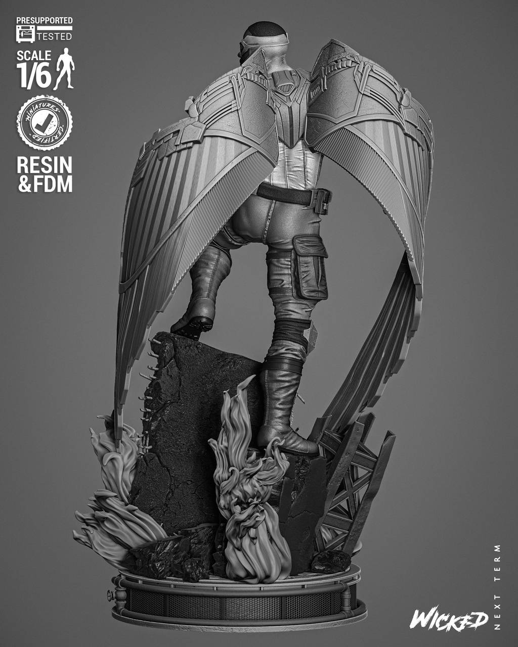 P站图纸印象馆 3DWicked 漫威 猎鹰 山姆·威尔逊 3DWicked 漫威 猎鹰 山姆·威尔逊