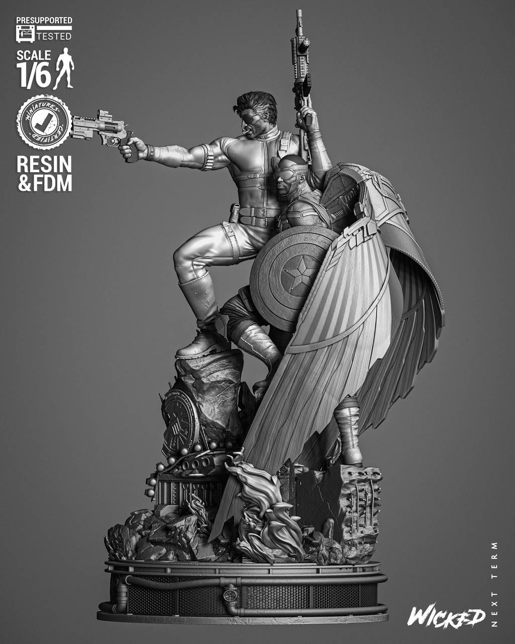 P站图纸印象馆 3DWicked 漫威 尼克·弗瑞和山姆·威尔逊 3DWicked 漫威 尼克·弗瑞和山姆·威尔逊