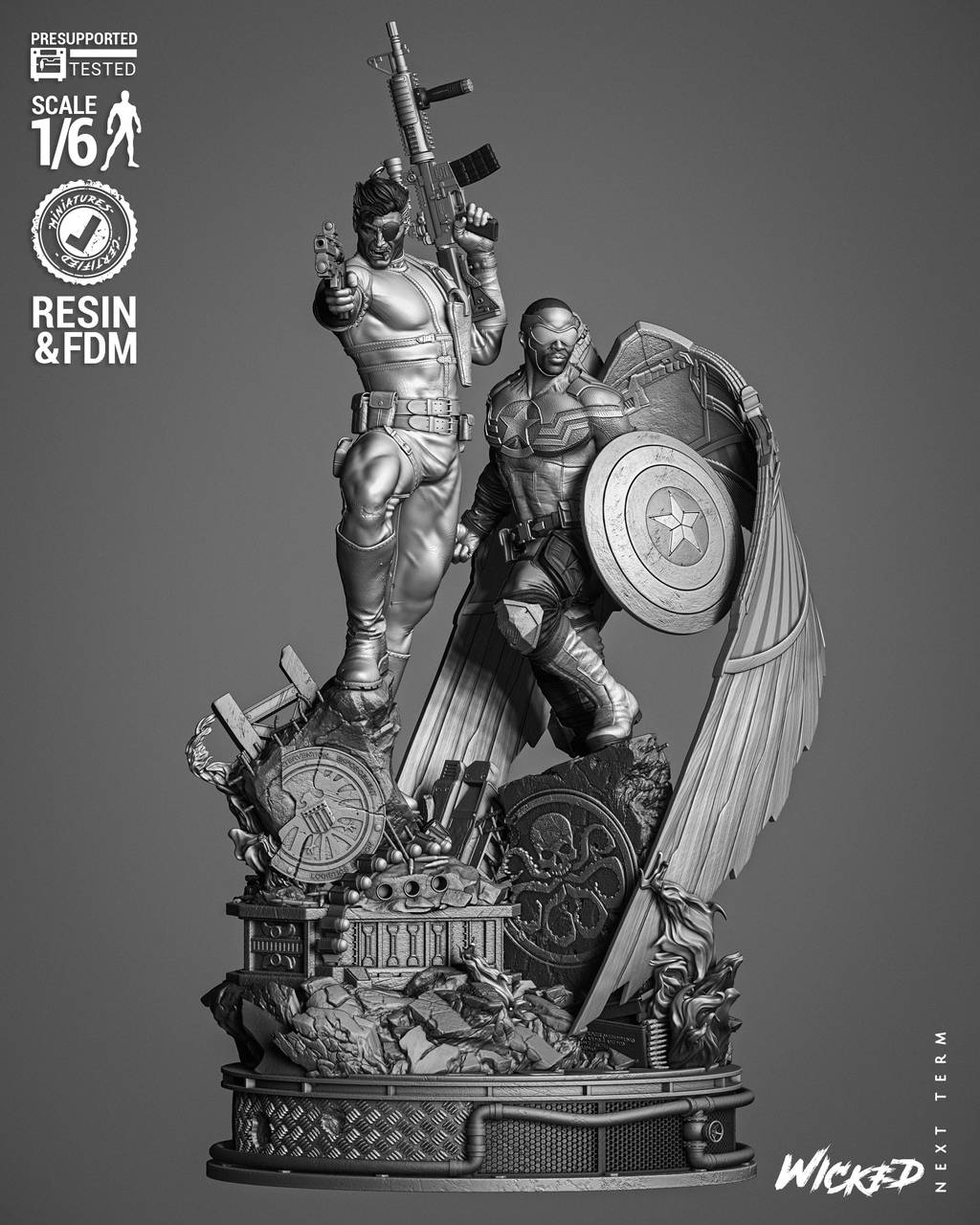 P站图纸印象馆 3DWicked 漫威 尼克·弗瑞和山姆·威尔逊 3DWicked 漫威 尼克·弗瑞和山姆·威尔逊