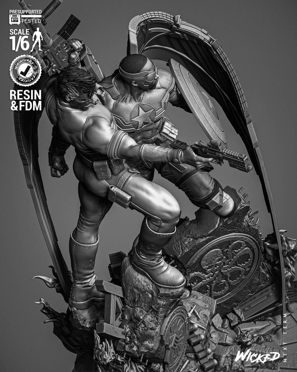 P站图纸印象馆 3DWicked 漫威 尼克·弗瑞和山姆·威尔逊 3DWicked 漫威 尼克·弗瑞和山姆·威尔逊