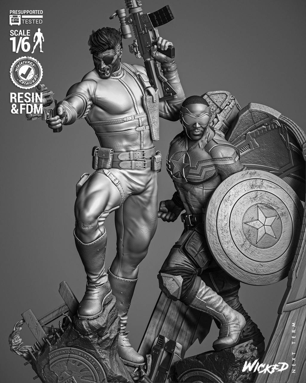 P站图纸印象馆 3DWicked 漫威 尼克·弗瑞和山姆·威尔逊 3DWicked 漫威 尼克·弗瑞和山姆·威尔逊