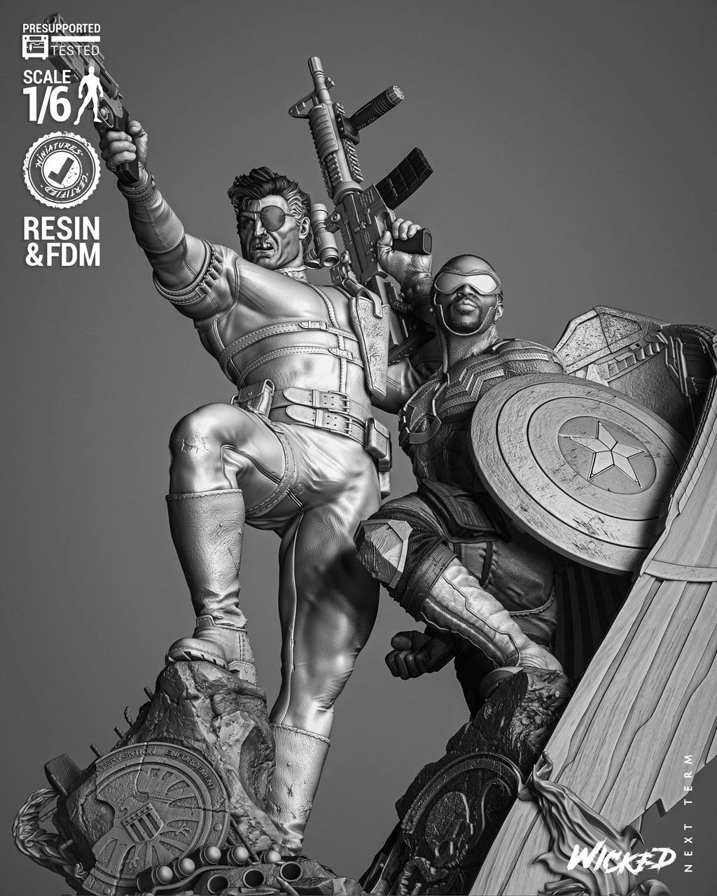 P站图纸印象馆 3DWicked 漫威 尼克·弗瑞和山姆·威尔逊 3DWicked 漫威 尼克·弗瑞和山姆·威尔逊