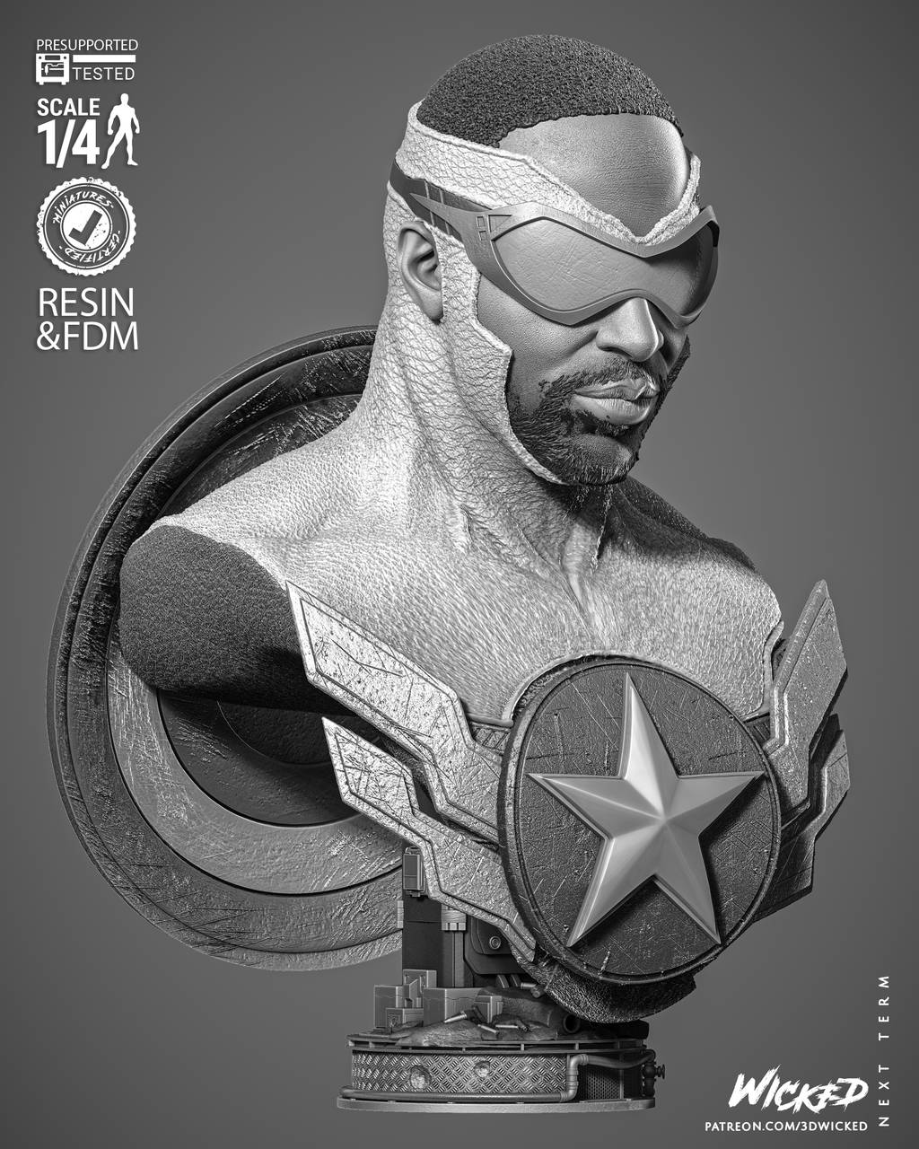 P站图纸印象馆 3DWicked 漫威 猎鹰 山姆·威尔逊 3DWicked 漫威 猎鹰 山姆·威尔逊