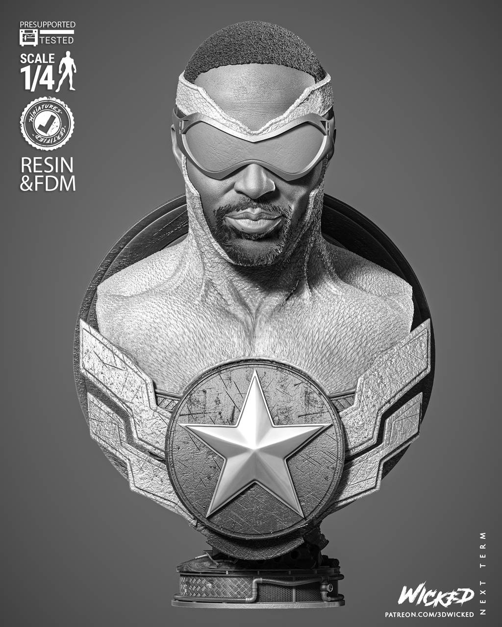 P站图纸印象馆 3DWicked 漫威 猎鹰 山姆·威尔逊 3DWicked 漫威 猎鹰 山姆·威尔逊