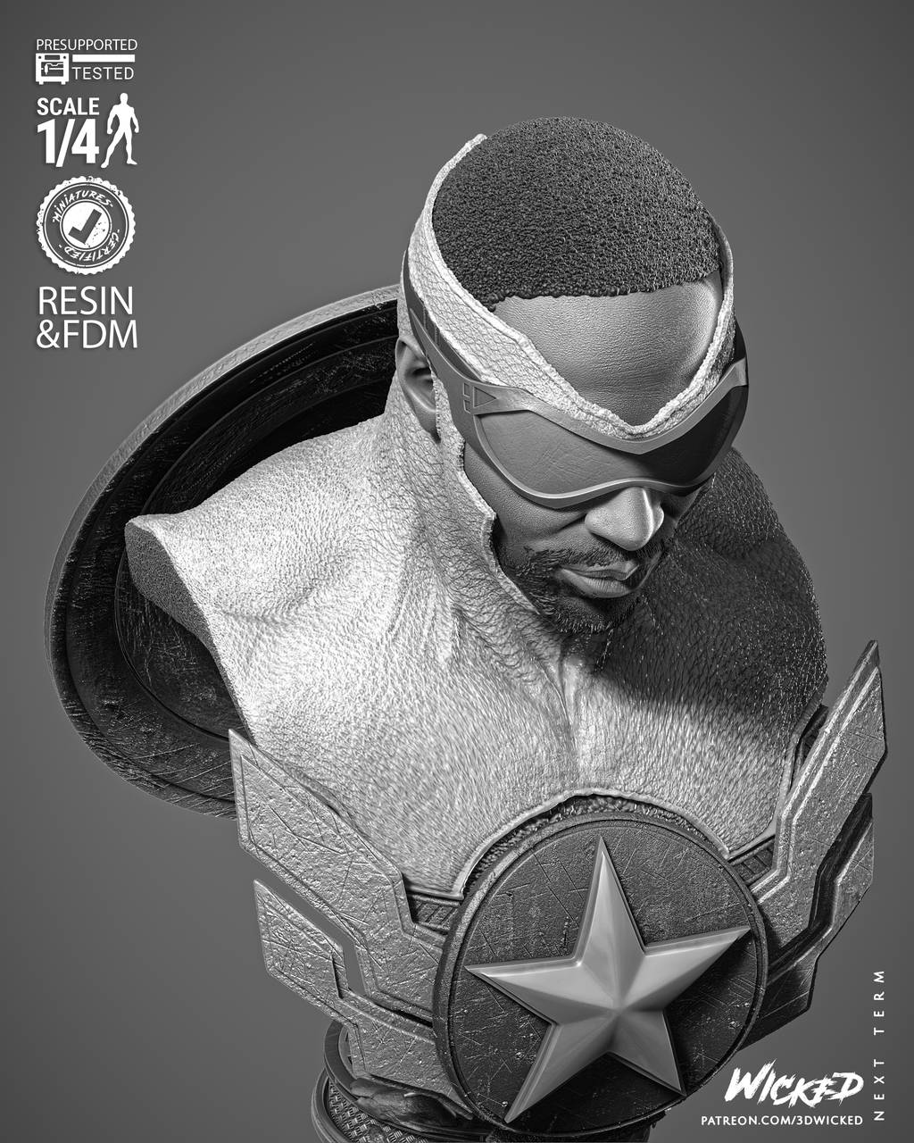 P站图纸印象馆 3DWicked 漫威 猎鹰 山姆·威尔逊 3DWicked 漫威 猎鹰 山姆·威尔逊