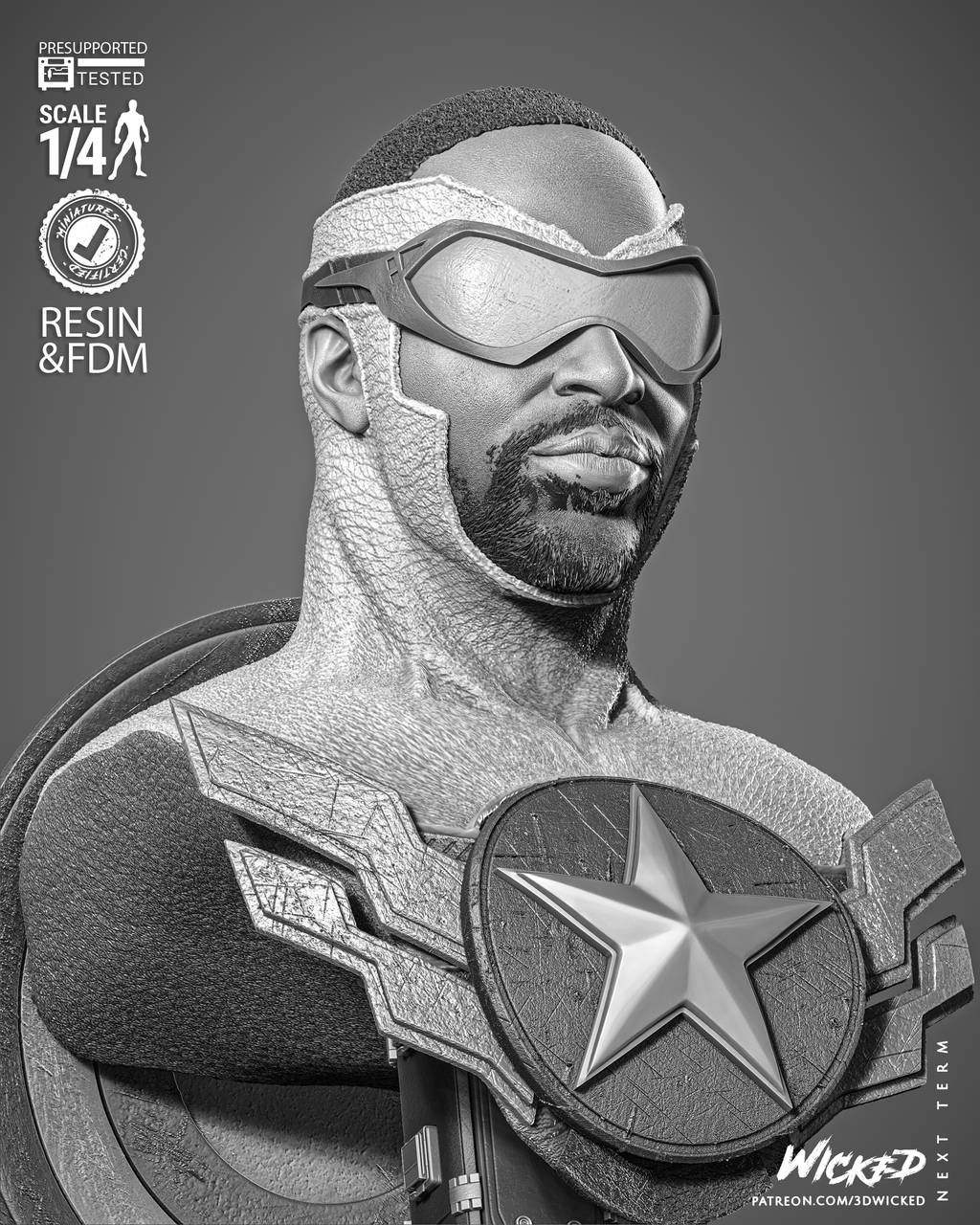 P站图纸印象馆 3DWicked 漫威 猎鹰 山姆·威尔逊 3DWicked 漫威 猎鹰 山姆·威尔逊