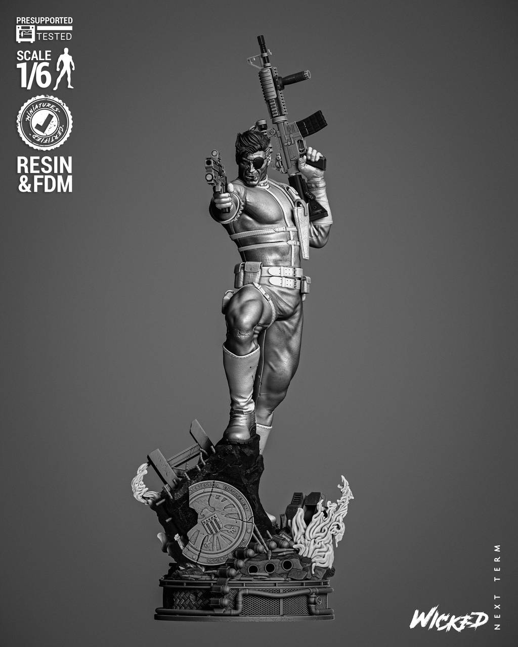 P站图纸印象馆 3DWicked 漫威 尼克·弗瑞 3DWicked 漫威 尼克·弗瑞