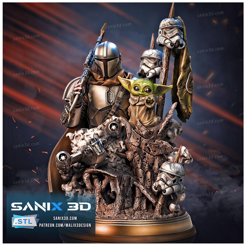 P站图纸印象馆 Sanix3d 星球大战 曼达洛人 Sanix3d 星球大战 曼达洛人