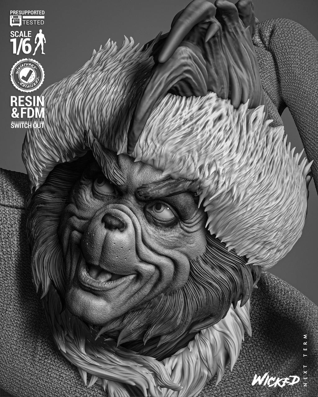 P站图纸印象馆 3DWicked 绿毛怪格林奇 3DWicked 绿毛怪格林奇