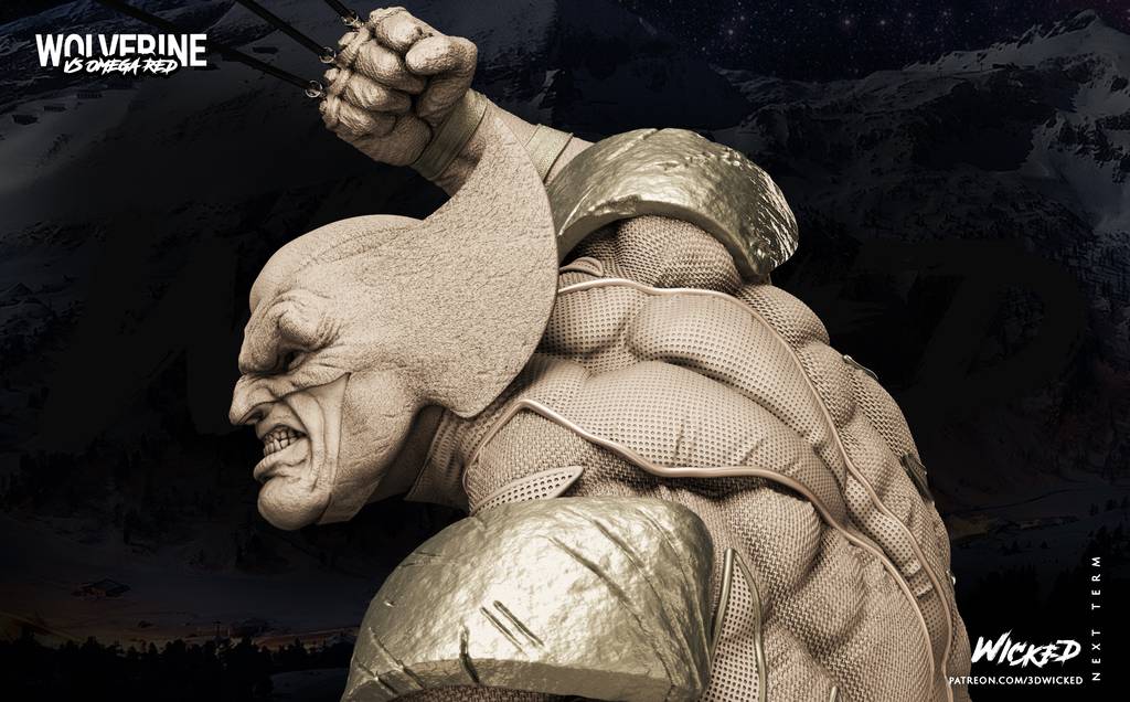 P站图纸印象馆 3DWicked 漫威 金钢狼对战红色欧米伽 3DWicked 漫威 金钢狼对战红色欧米伽