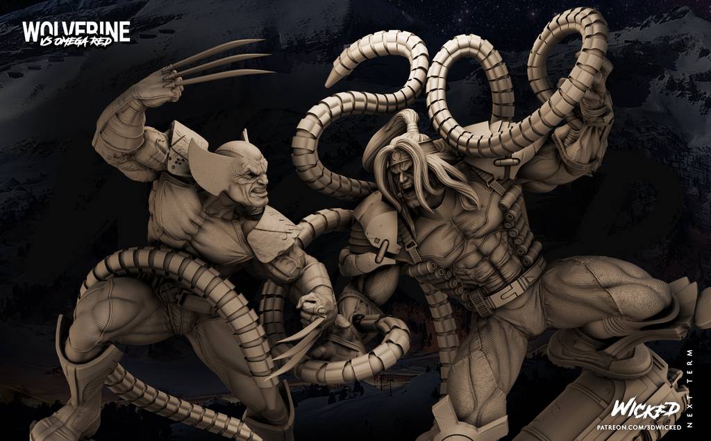 P站图纸印象馆 3DWicked 漫威 金钢狼对战红色欧米伽 3DWicked 漫威 金钢狼对战红色欧米伽
