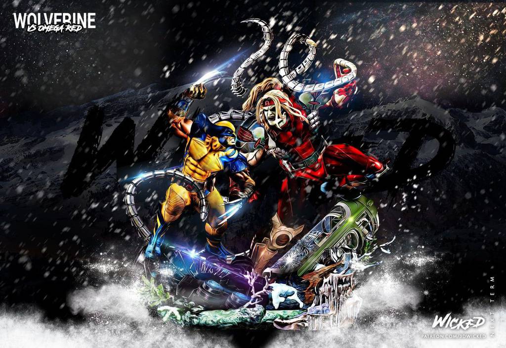 P站图纸印象馆 3DWicked 漫威 金钢狼对战红色欧米伽 3DWicked 漫威 金钢狼对战红色欧米伽