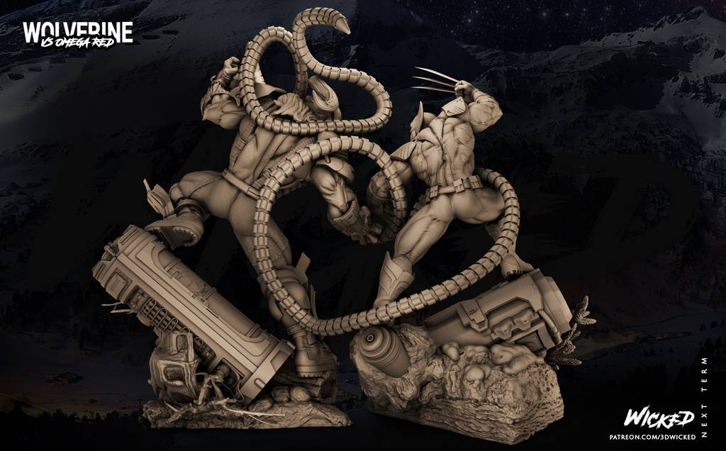 P站图纸印象馆 3DWicked 漫威 金钢狼对战红色欧米伽 3DWicked 漫威 金钢狼对战红色欧米伽