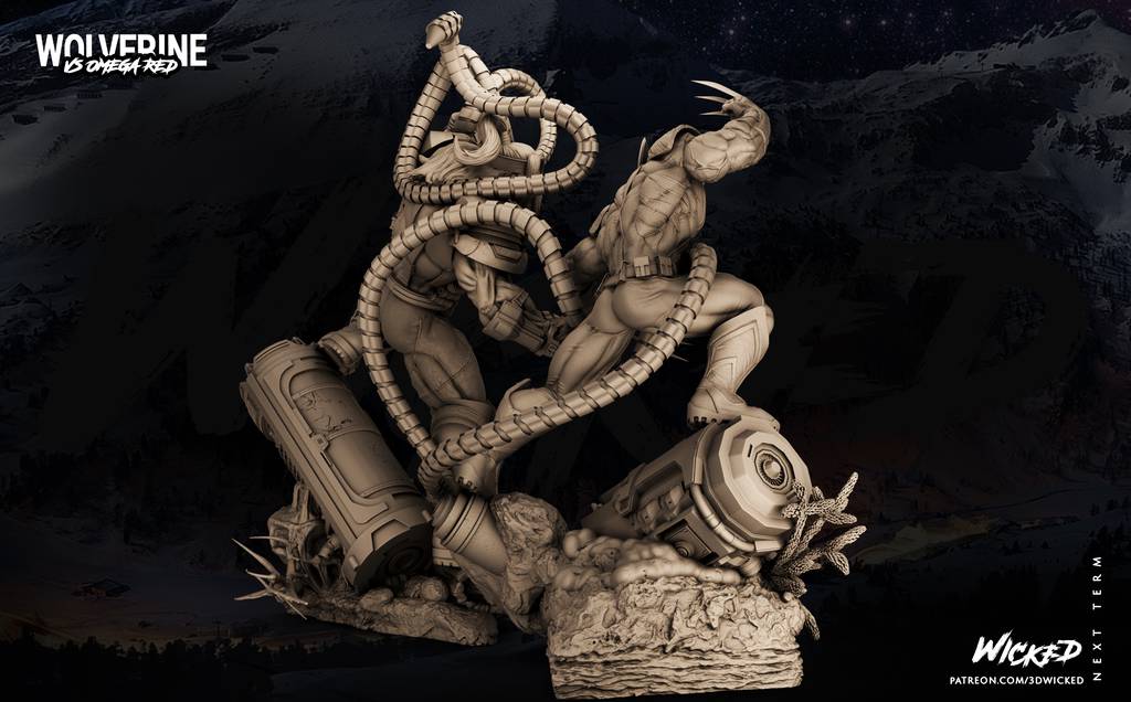 P站图纸印象馆 3DWicked 漫威 金钢狼对战红色欧米伽 3DWicked 漫威 金钢狼对战红色欧米伽
