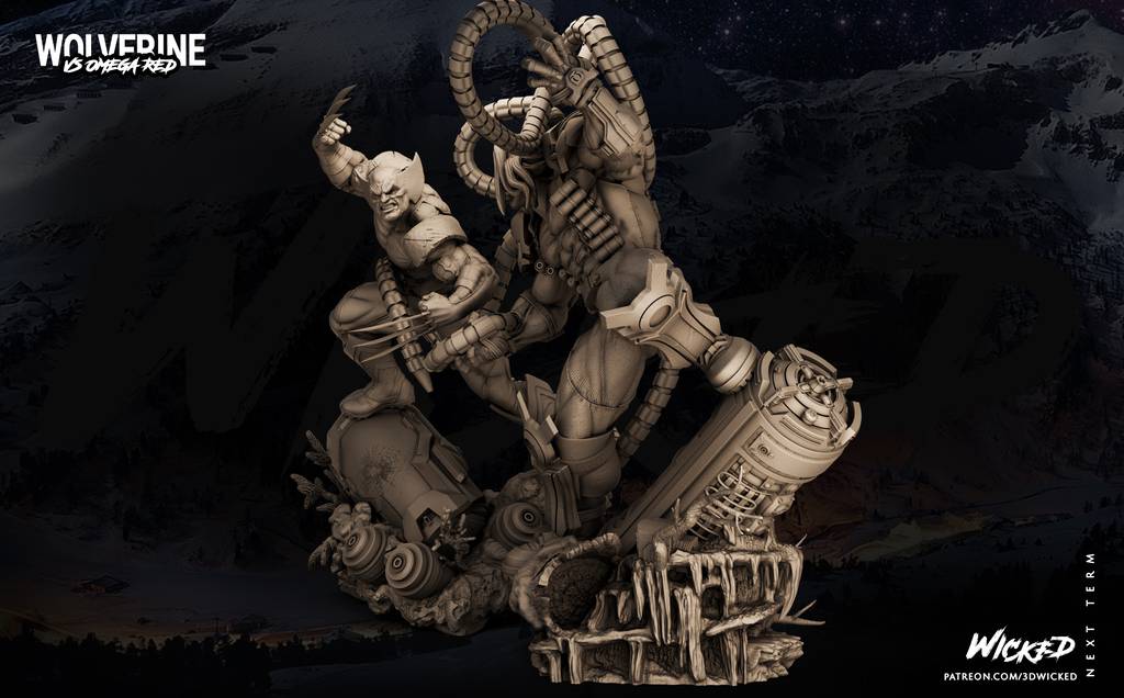 P站图纸印象馆 3DWicked 漫威 金钢狼对战红色欧米伽 3DWicked 漫威 金钢狼对战红色欧米伽