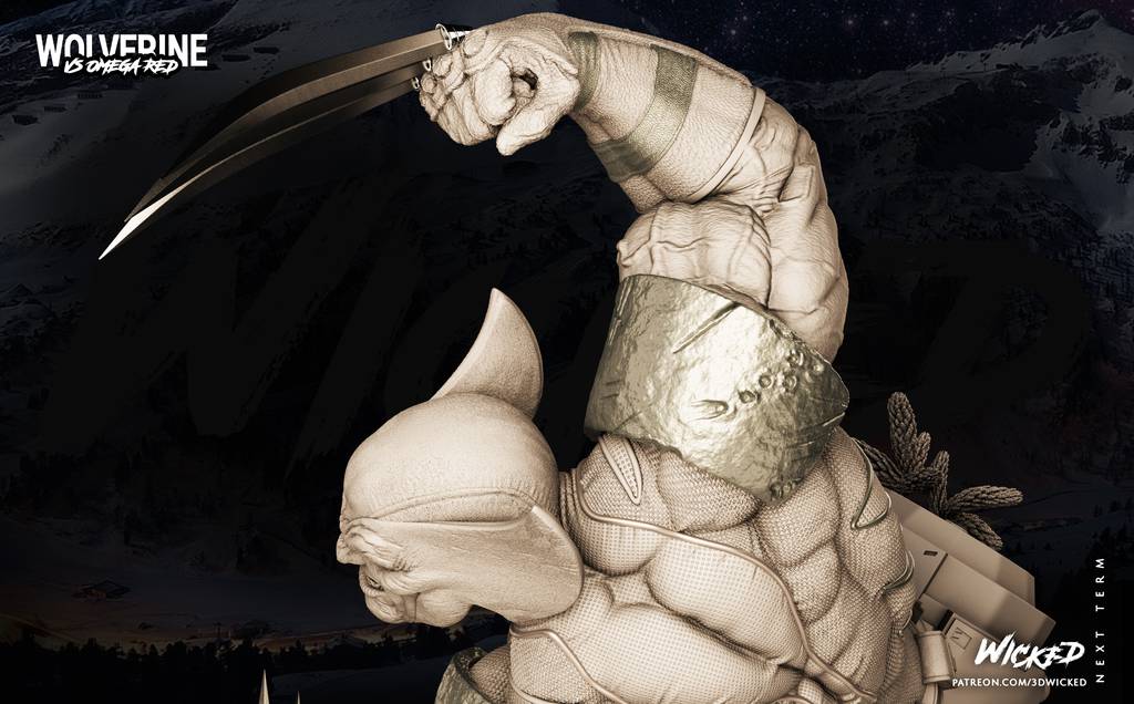 P站图纸印象馆 3DWicked 漫威 金钢狼对战红色欧米伽 3DWicked 漫威 金钢狼对战红色欧米伽