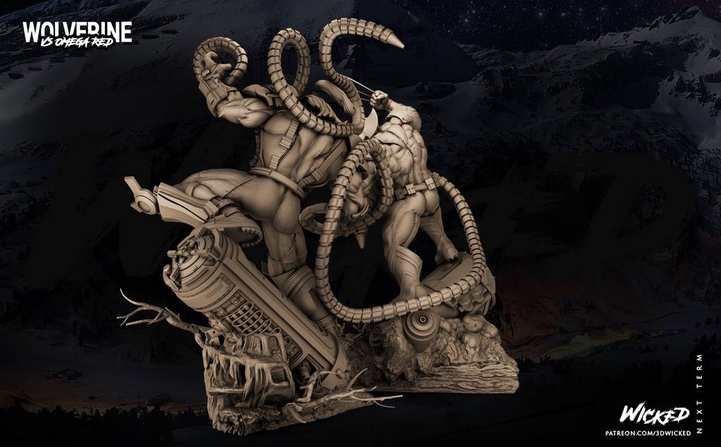 P站图纸印象馆 3DWicked 漫威 金钢狼对战红色欧米伽 3DWicked 漫威 金钢狼对战红色欧米伽