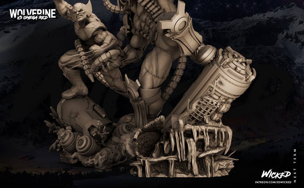 P站图纸印象馆 3DWicked 漫威 金钢狼对战红色欧米伽 3DWicked 漫威 金钢狼对战红色欧米伽