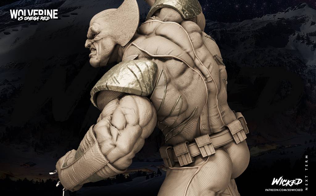 P站图纸印象馆 3DWicked 漫威 金钢狼对战红色欧米伽 3DWicked 漫威 金钢狼对战红色欧米伽