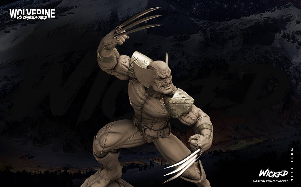 P站图纸印象馆 3DWicked 漫威 金钢狼对战红色欧米伽 3DWicked 漫威 金钢狼对战红色欧米伽