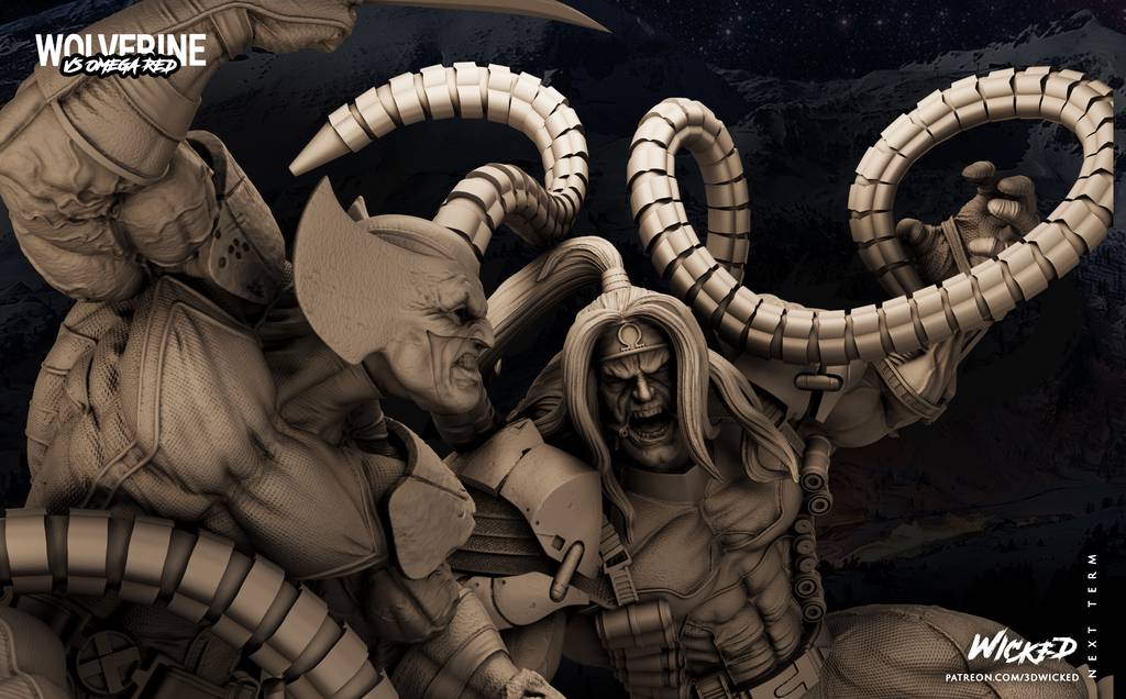 P站图纸印象馆 3DWicked 漫威 金钢狼对战红色欧米伽 3DWicked 漫威 金钢狼对战红色欧米伽