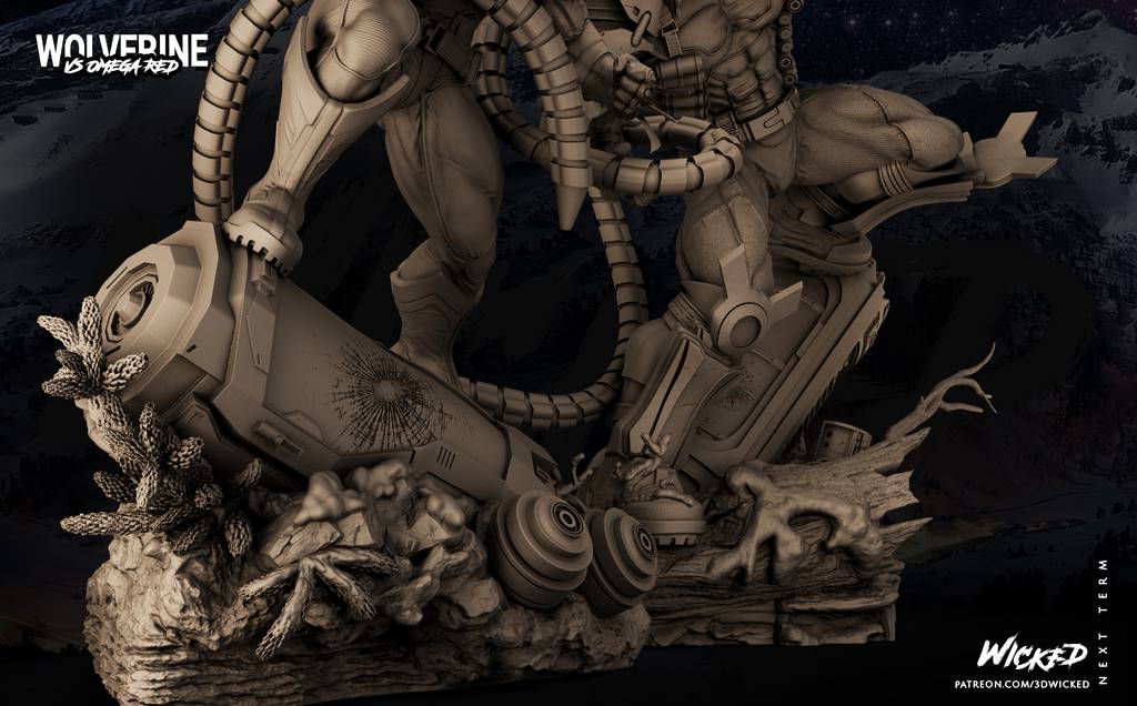 P站图纸印象馆 3DWicked 漫威 金钢狼对战红色欧米伽 3DWicked 漫威 金钢狼对战红色欧米伽