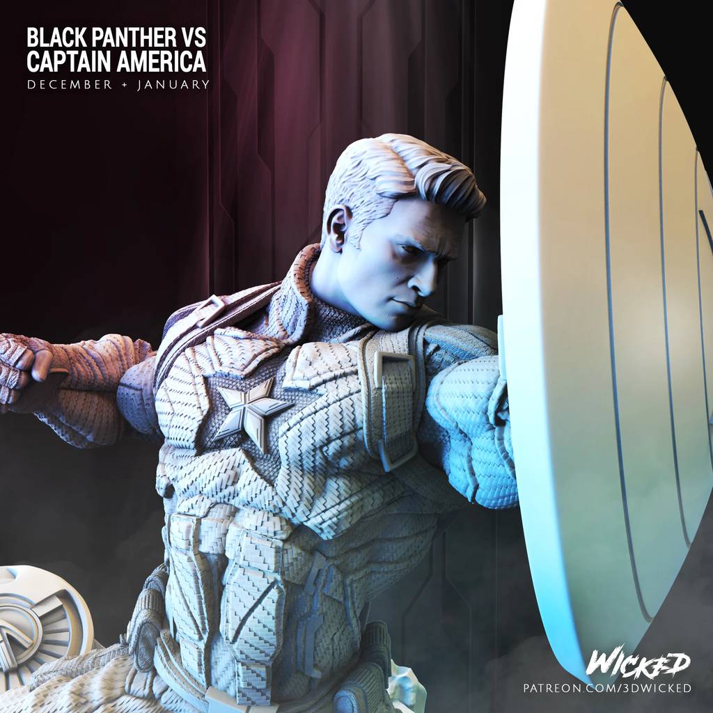 P站图纸印象馆 3DWicked 漫威 美国队长 3DWicked 漫威 美国队长