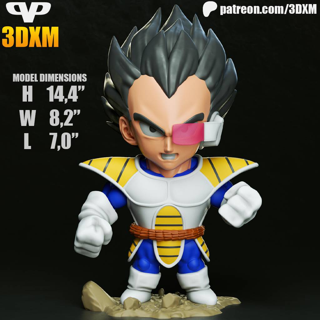 P站图纸印象馆 Chibi STL 龙珠 贝吉塔 Chibi STL 龙珠 贝吉塔