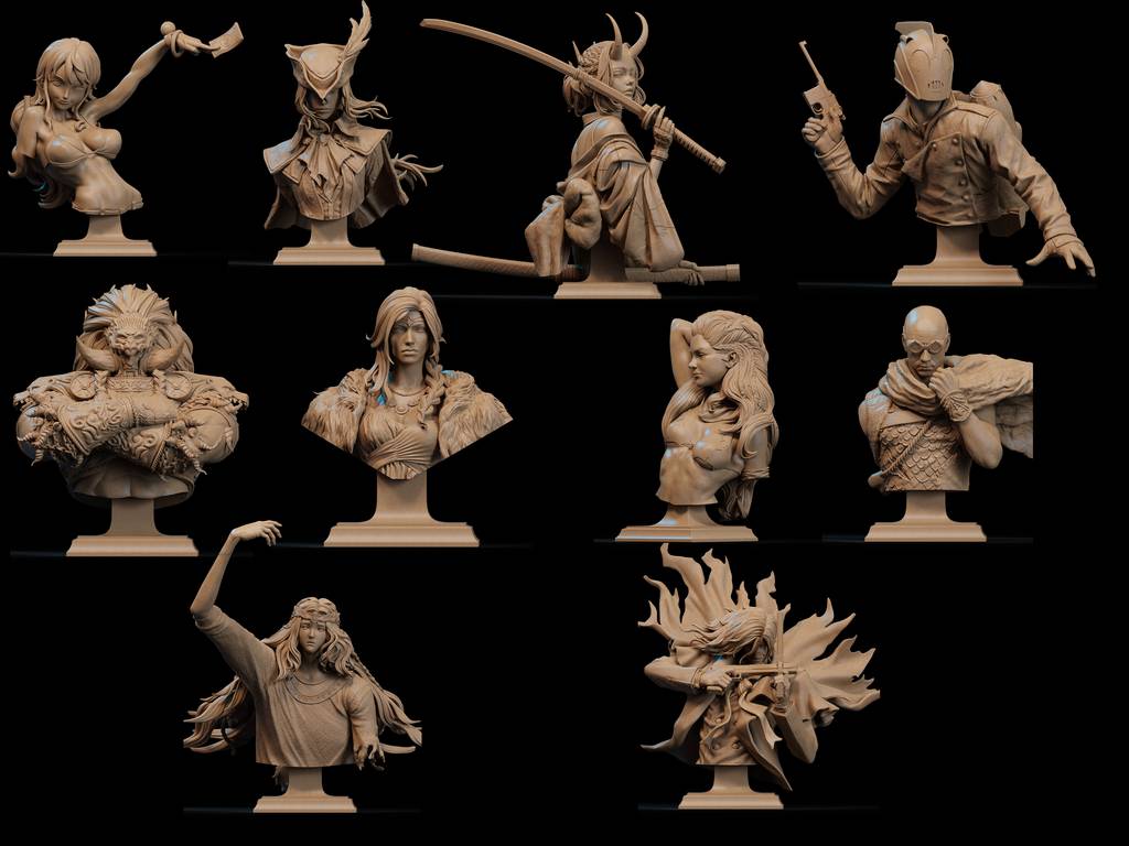 P站图纸印象馆 CA3D 25年1月半身像合集 CA3D 25年1月半身像合集