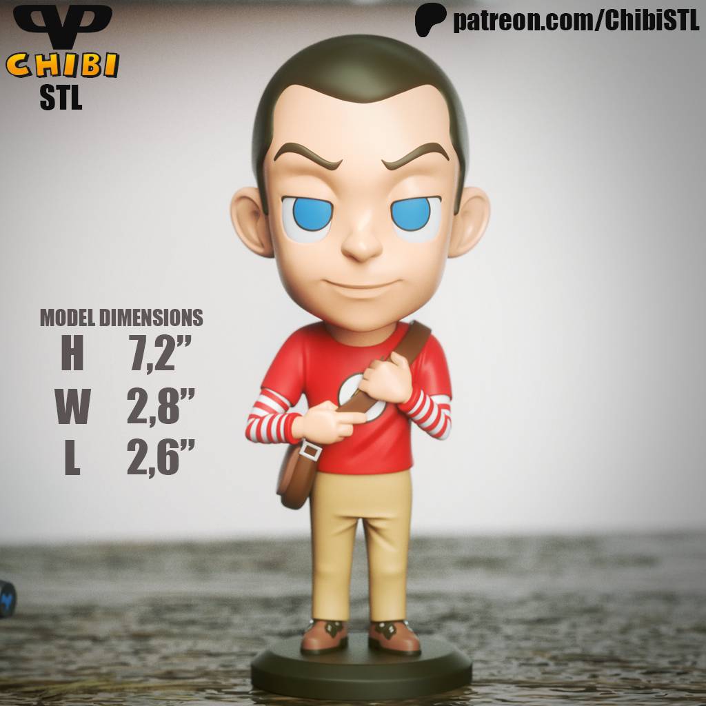 P站图纸印象馆 Chibi STL 生活大爆炸 谢尔顿·库珀 Chibi STL 生活大爆炸 谢尔顿·库珀
