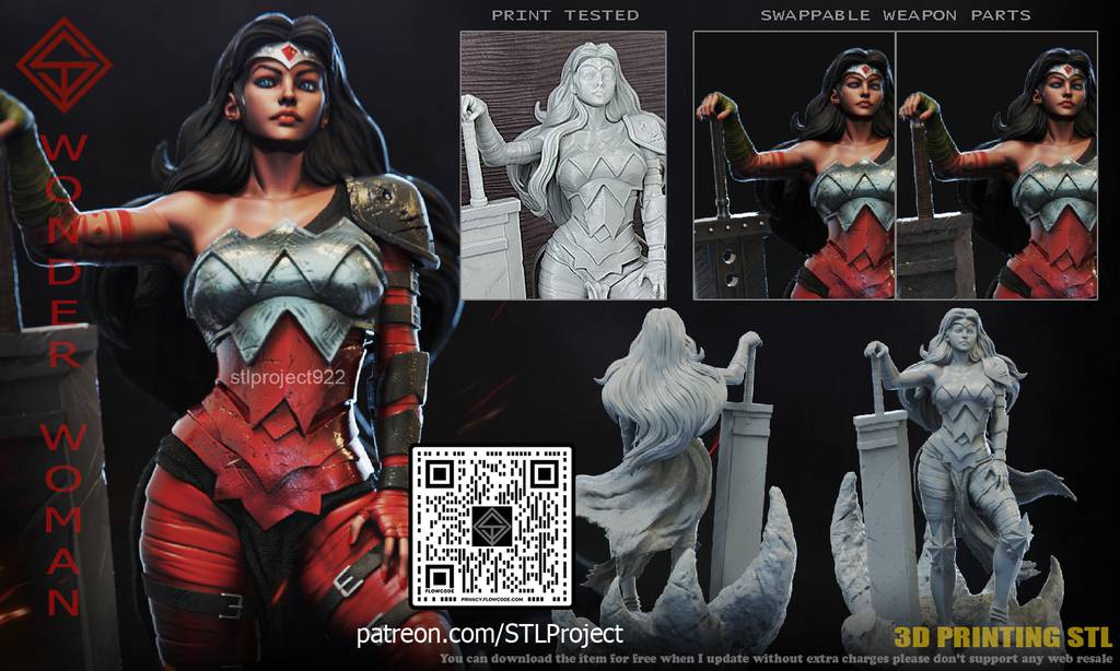 P站图纸印象馆 STL Project DC漫画 神奇女侠 STL Project DC漫画 神奇女侠