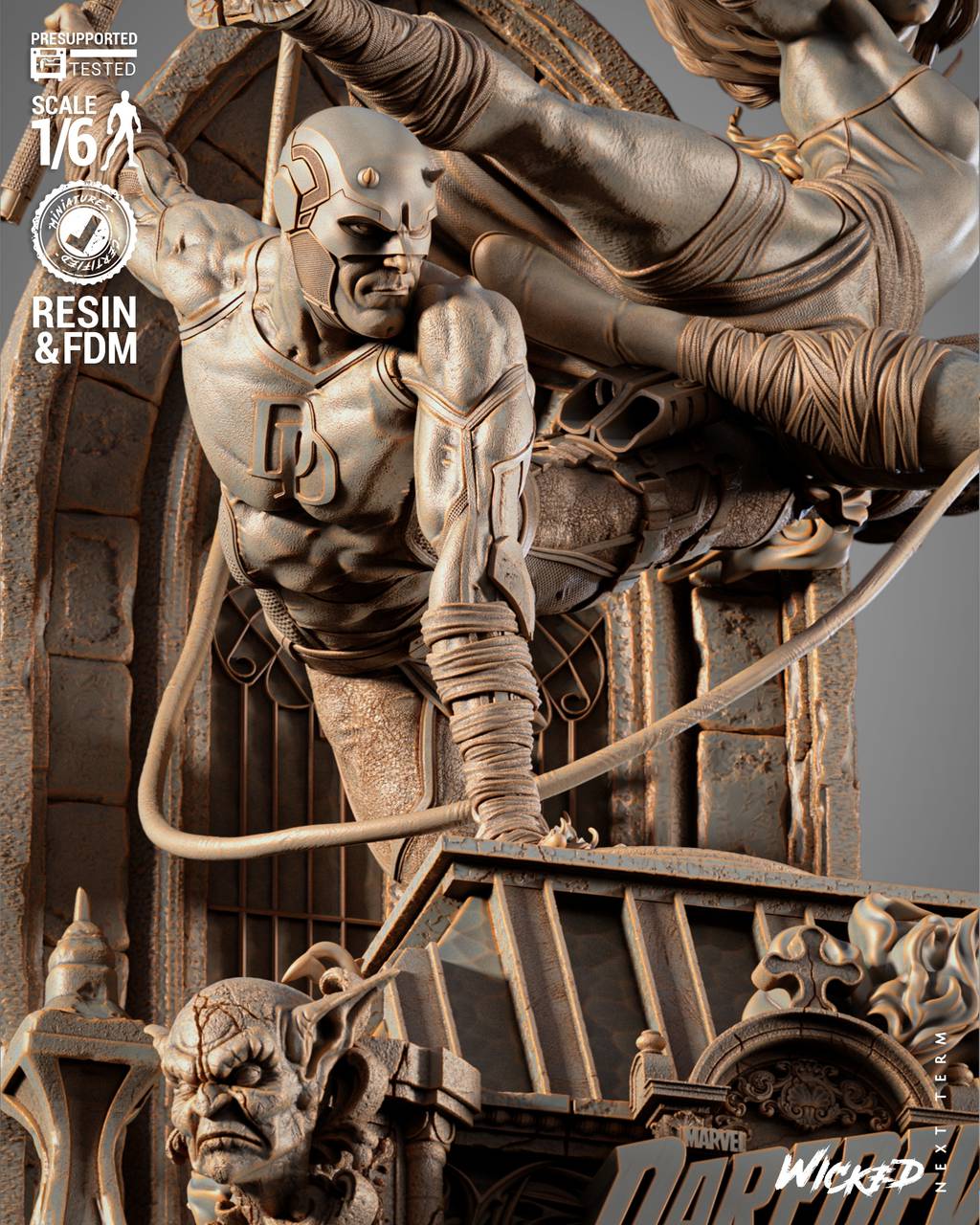 P站图纸印象馆 3DWicked 漫威 夜魔侠和艾丽卡 3DWicked 漫威 夜魔侠和艾丽卡