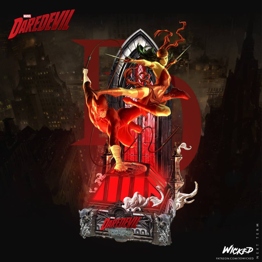 P站图纸印象馆 3DWicked 漫威 夜魔侠和艾丽卡 3DWicked 漫威 夜魔侠和艾丽卡