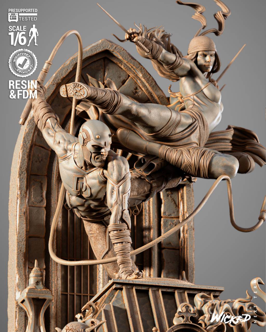 P站图纸印象馆 3DWicked 漫威 夜魔侠和艾丽卡 3DWicked 漫威 夜魔侠和艾丽卡