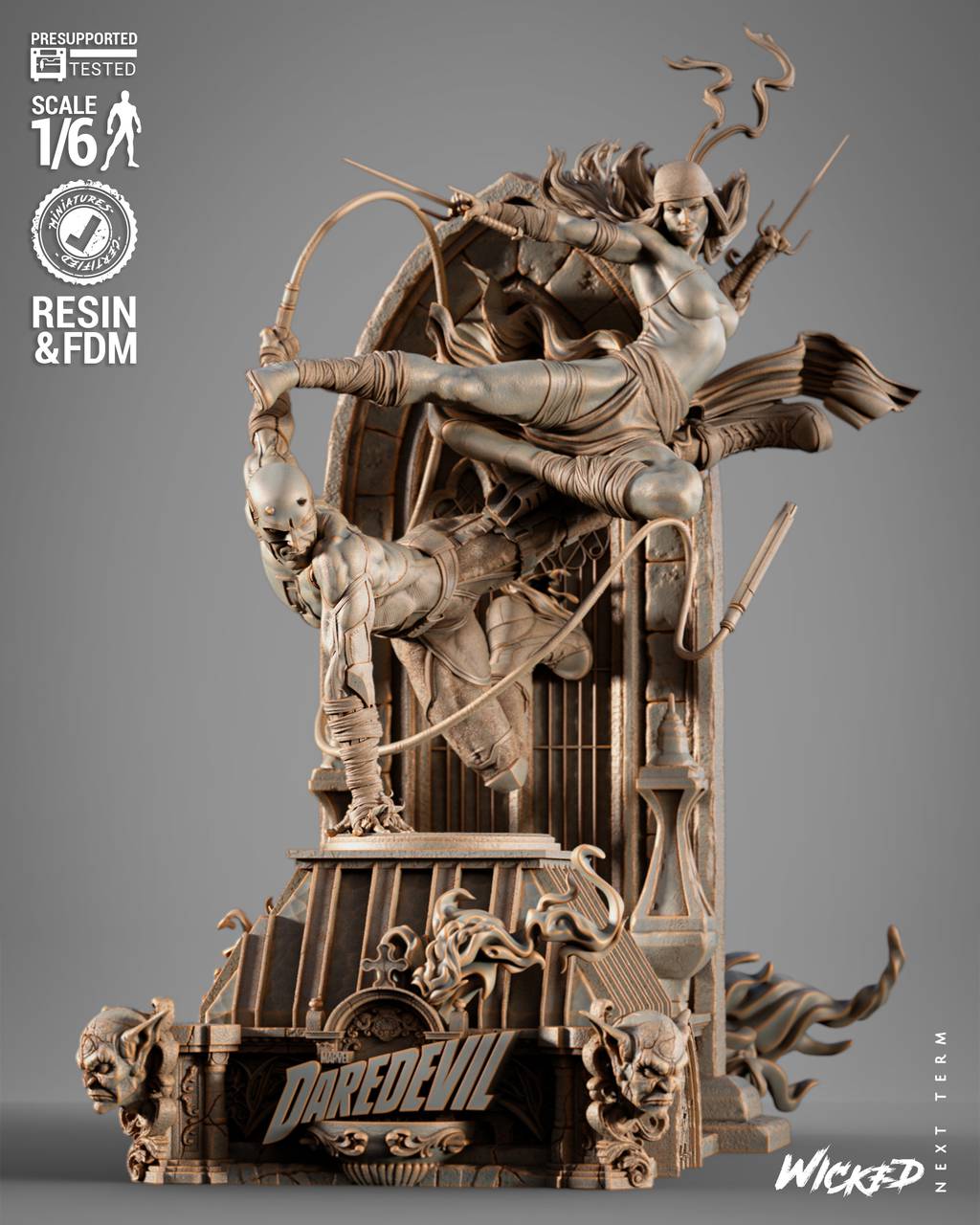 P站图纸印象馆 3DWicked 漫威 夜魔侠和艾丽卡 3DWicked 漫威 夜魔侠和艾丽卡