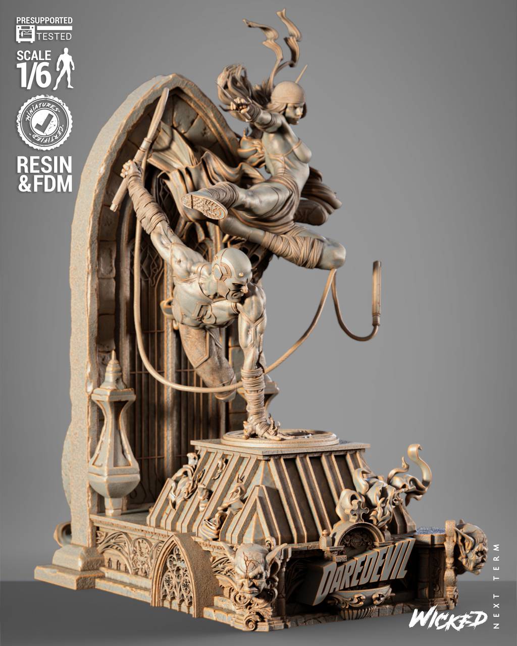 P站图纸印象馆 3DWicked 漫威 夜魔侠和艾丽卡 3DWicked 漫威 夜魔侠和艾丽卡