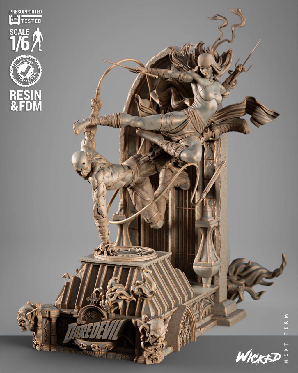 P站图纸印象馆 3DWicked 漫威 夜魔侠和艾丽卡 3DWicked 漫威 夜魔侠和艾丽卡