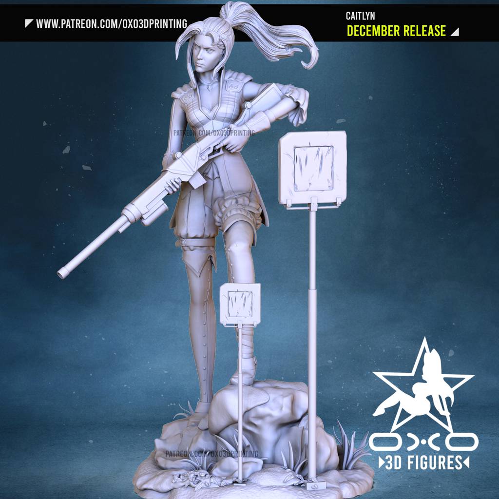 P站图纸印象馆 OXO3D 英雄联盟 皮城女警 凯特琳 OXO3D 英雄联盟 皮城女警 凯特琳