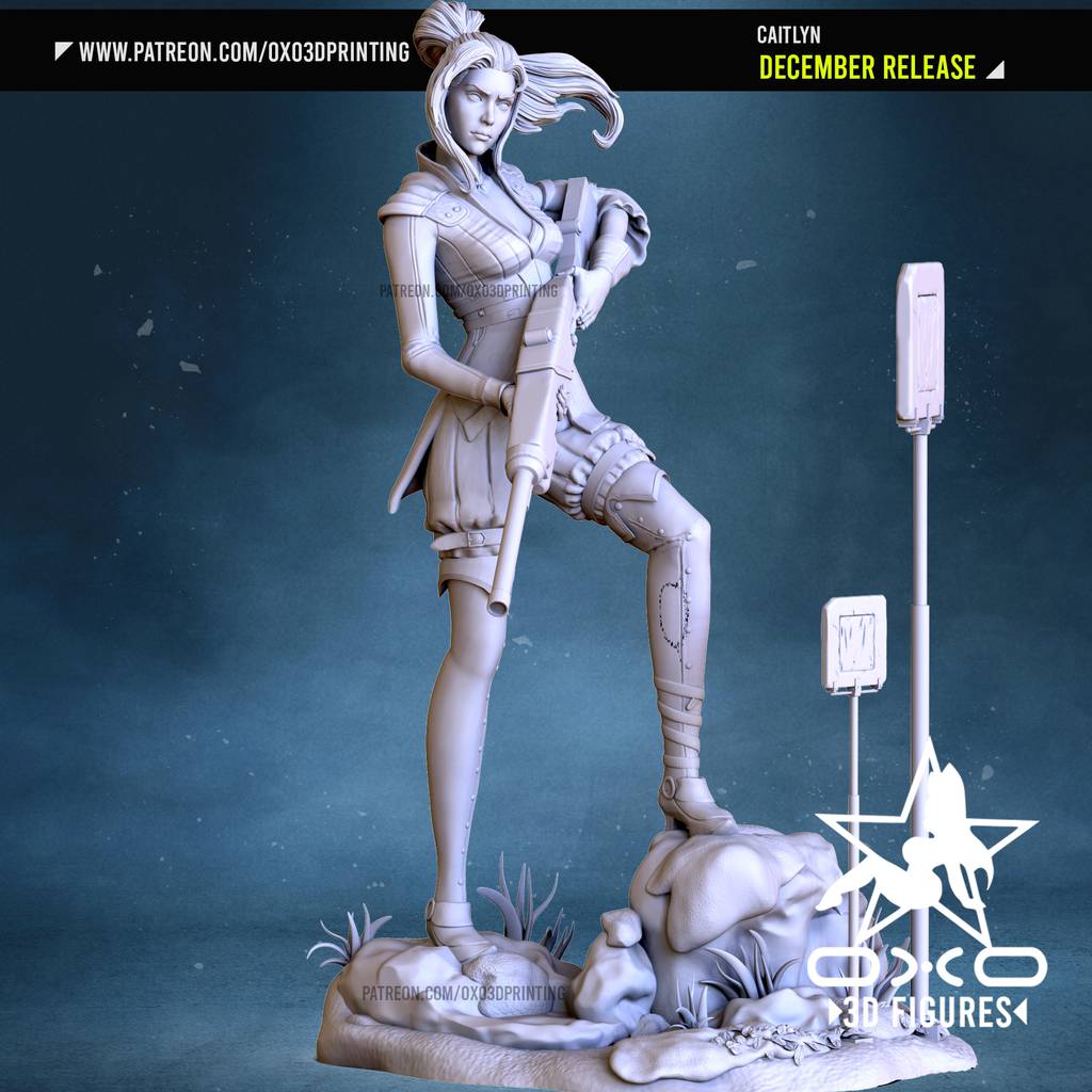 P站图纸印象馆 OXO3D 英雄联盟 皮城女警 凯特琳 OXO3D 英雄联盟 皮城女警 凯特琳