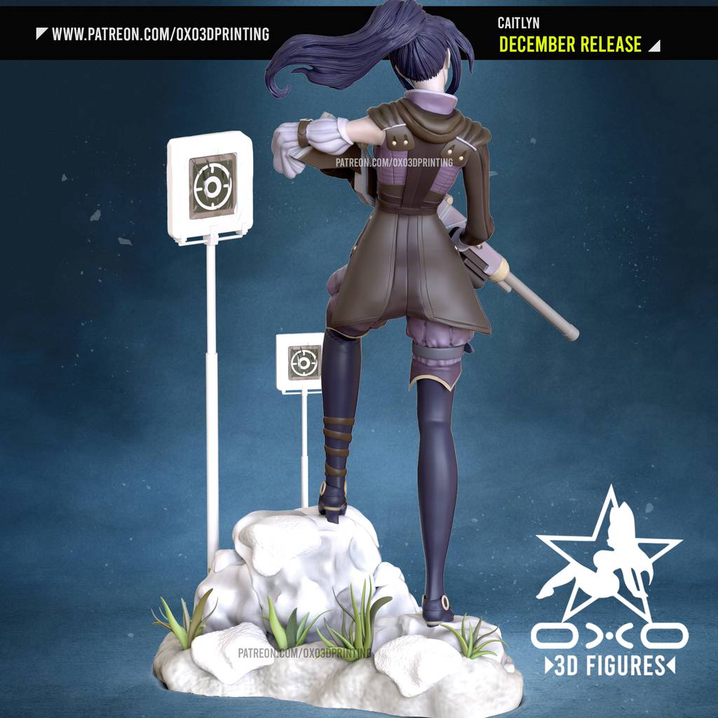 P站图纸印象馆 OXO3D 英雄联盟 皮城女警 凯特琳 OXO3D 英雄联盟 皮城女警 凯特琳