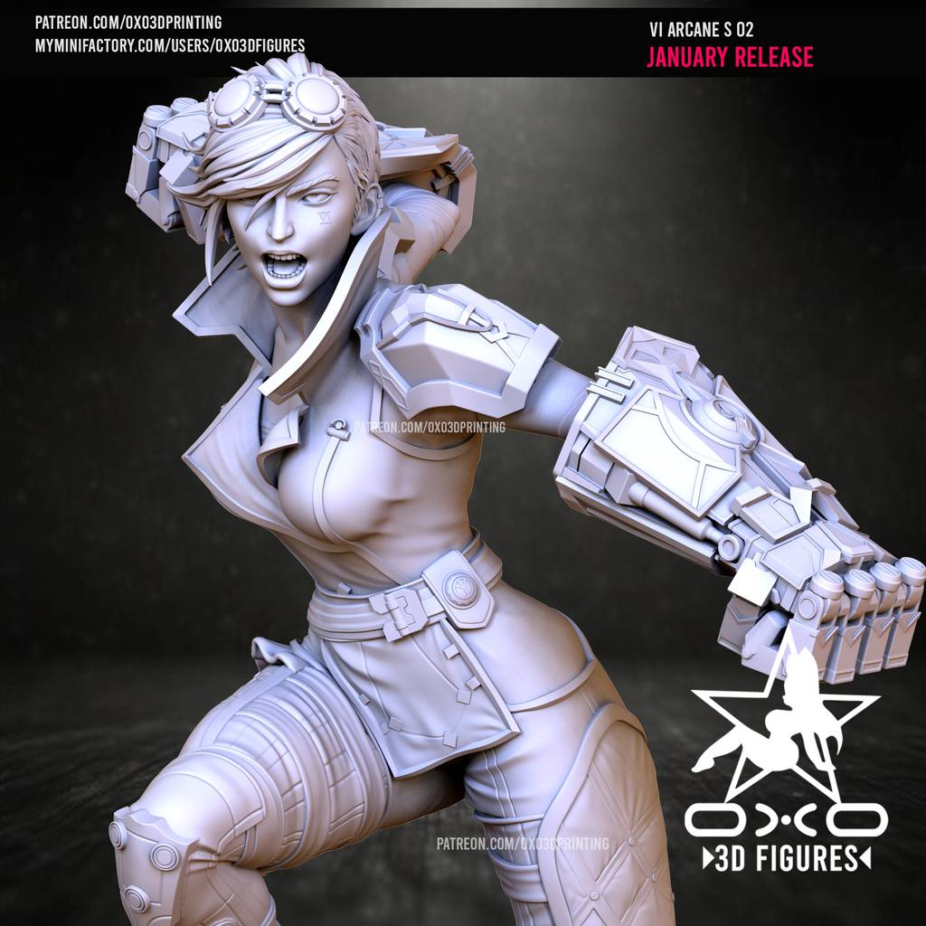 P站图纸印象馆 OXO3D 英雄联盟 皮城执法官 蔚 OXO3D 英雄联盟 皮城执法官 蔚