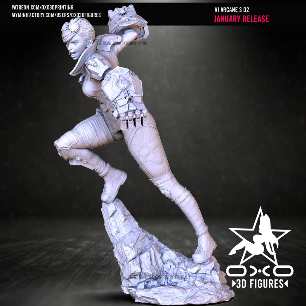 P站图纸印象馆 OXO3D 英雄联盟 皮城执法官 蔚 OXO3D 英雄联盟 皮城执法官 蔚